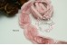 Pale pink chiffon rosette trim with Black edges (6.5 cm) - Pack of 6